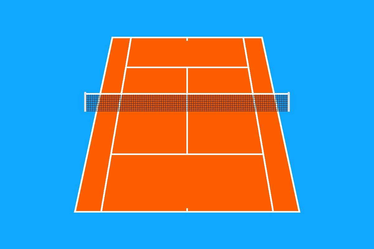 Grafik des Tennisfelds beim Doppel